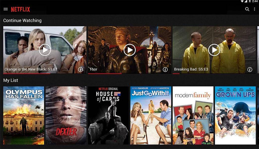 screenshot of netflix homepage showing titles available to watch